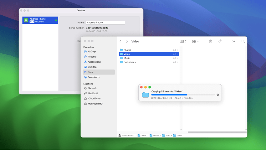 Convenient way to transfer video files from Android to Maс Convenient way to transfer video files from Android to Mac